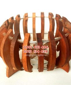 Chậu gỗ trồng lan cao cấp - hình bí nan đầu nhọn