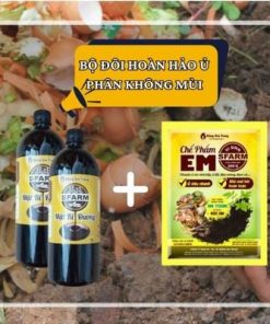 Combo 1 túi chế phẩm EM Sfarm 200gr và 2 chai mật rỉ đường Sfarm 1 lít - Tại CH TP. HCM