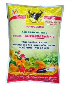 Phân đầu trâu HCMK7 hữu cơ trichoderma + TE (5kg) - Tăng trưởng cây con, phục hồi sau thu hoạch, ra rễ khoẻ