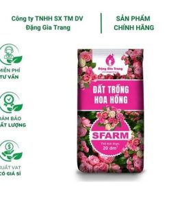 Đất trồng hoa hồng Sfarm (20dm³) - Đất sạch trồng hoa hồng, dinh dưỡng hữu cơ, tơi xốp, không cần trộn thêm
